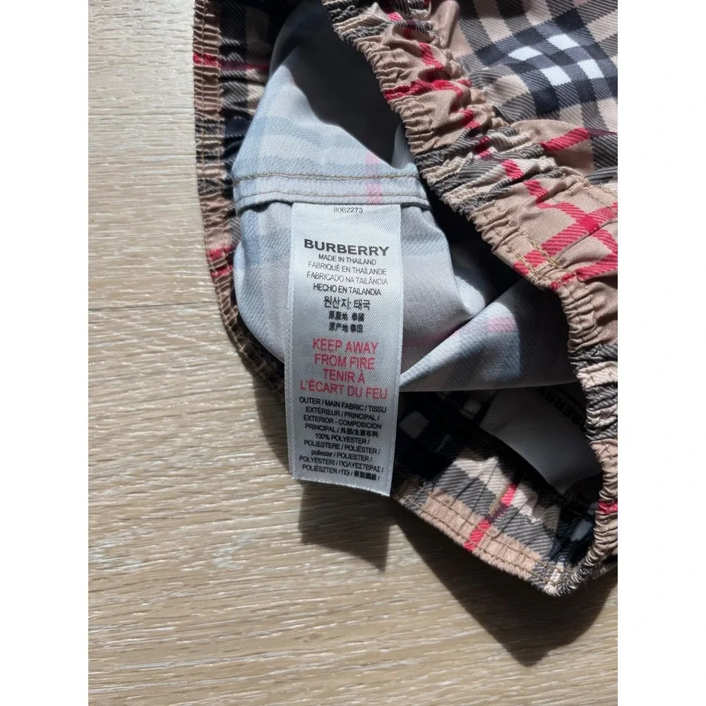 Burberry Swim Shorts Boys 2Y Multi Nova Check Drawstring Elastic Waist Trunks